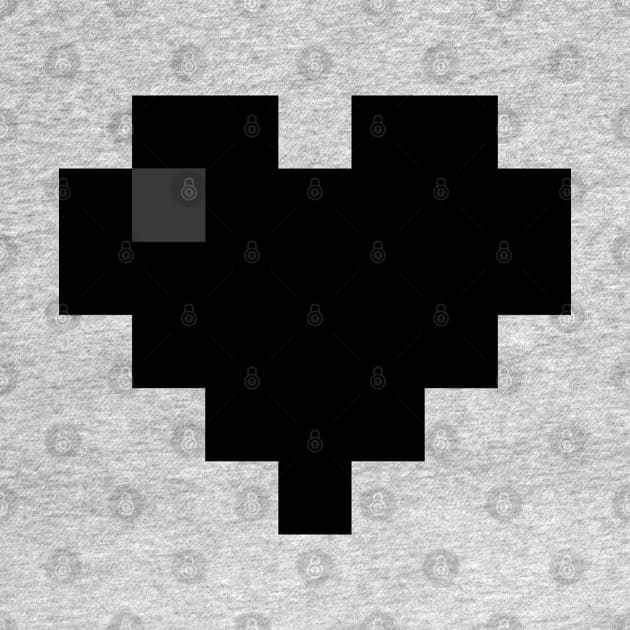 Simple Black Pixel Heart by gkillerb